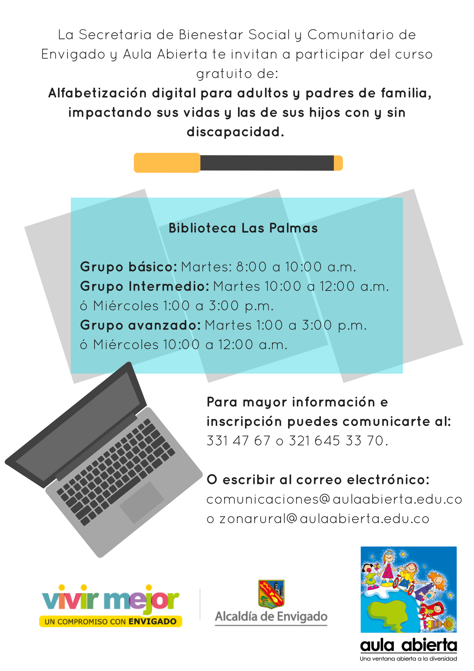 Iniciamos la difusión del programa de alfabetización digital gratuita en la zona rural 12 y 13